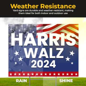 Harris Walz 2024 Double Sided Yard Sign - 24x18