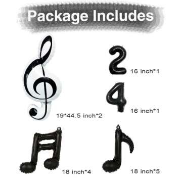 Black Treble Clef Music Notes Symbol Balloons Music Themed Balloons for Songstar Musician Birthday Party Decor Music Fans Karaoke Choir Singer Party Concert Party Decorations