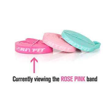 RitFit Pull Up Assist Band - Premium Resistance Band for Pull Up Assistance, Resistance Training, Body Stretching, Powerlifting, Mobility Training (#10 Rose Pink)