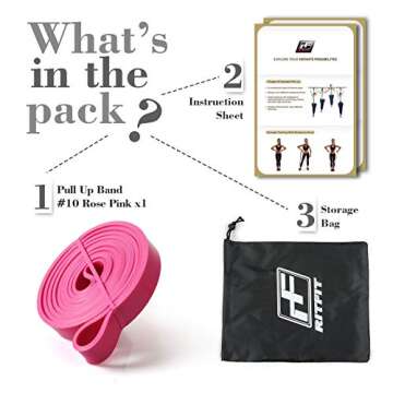 RitFit Pull Up Assist Band - Premium Resistance Band for Pull Up Assistance, Resistance Training, Body Stretching, Powerlifting, Mobility Training (#10 Rose Pink)