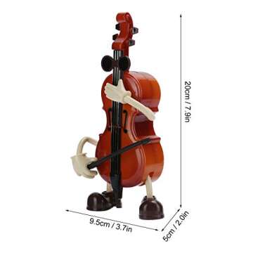 MOUMOUTEN Cello Music Box, Vintage Manual Clockwork Music Box Cello, Swing Musical Toy, Cello Instrument Model Gifts, DIY Crafts Table Desk Decoration for Home Party Office