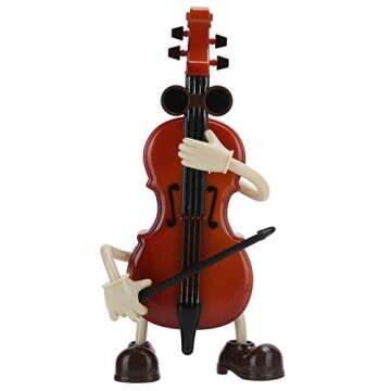 MOUMOUTEN Cello Music Box, Vintage Manual Clockwork Music Box Cello, Swing Musical Toy, Cello Instrument Model Gifts, DIY Crafts Table Desk Decoration for Home Party Office