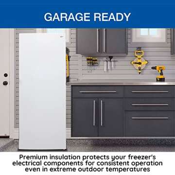 Koolatron Garage-Ready Upright Freezer 7.0 cu ft Low-Frost Small Upright Freezer Stand Up Freezer Mini Freezer Deep Freezer Space-Saving Small Freezer Upright Perfect for Garage Shed Basement Cottage