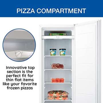 Koolatron Garage-Ready Upright Freezer 7.0 cu ft Low-Frost Small Upright Freezer Stand Up Freezer Mini Freezer Deep Freezer Space-Saving Small Freezer Upright Perfect for Garage Shed Basement Cottage