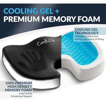 ComfiLife Gel Enhanced Seat Cushion - Sciatica Relief for Office & Car