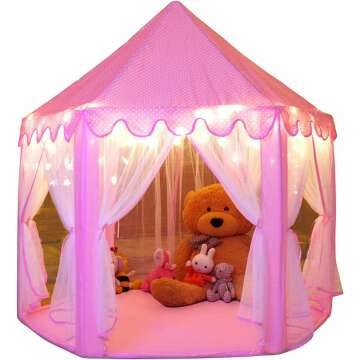 Enchanting Monobeach Princess Tent: Girls' Large Playhouse with Star Lights