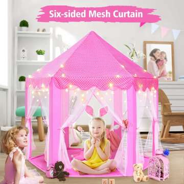 Monobeach Princess Tent with Lights for Girls