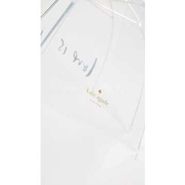 kate spade new york Clear Umbrella for Rain, Large Bubble Umbrella for Weddings, Love Is In The Air