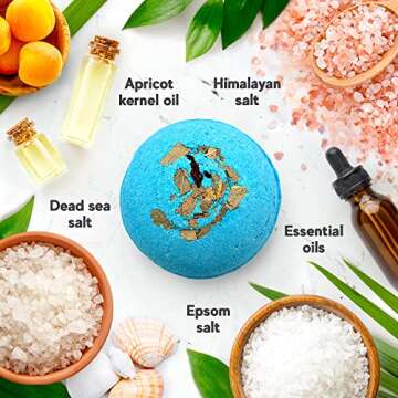 Handmade Organic Bath Bombs Gift Set For Women All Natural with Epsom Salt Relaxation Dead Sea Salt - Natural and Safe Bath Bombs Kit for Kids Her Mom Mother Grandma Girlfriend - Best Gifts Idea