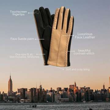 Justin Gregory Faux Leather Gloves - Stylish & Warm