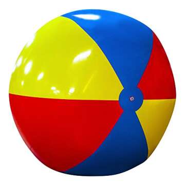 Sol Coastal The Beach Behemoth 12' Giant Beach Ball - Inflatable Beach Ball Made of Thick, Durable 30-mil Vinyl with Reinforced Seams - Large Beach Ball with Secure Airtight Valve for Beach Volleyball