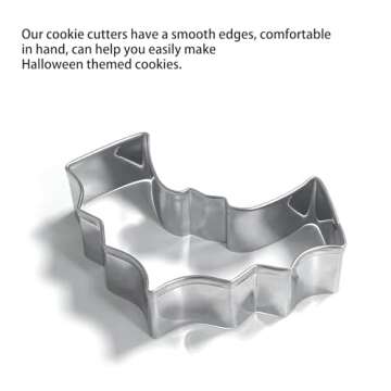 Quacc 8 PCS Halloween Cookie Cutter Set Stainless Steel Biscuit Cutters for Baking - Pumpkin, Bat, Spider, Skull, Witch, Ghost, Cat, Witch Hat Shape