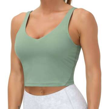 THE GYM PEOPLE Womens' Sports Bra Longline Wirefree Padded with Medium Support