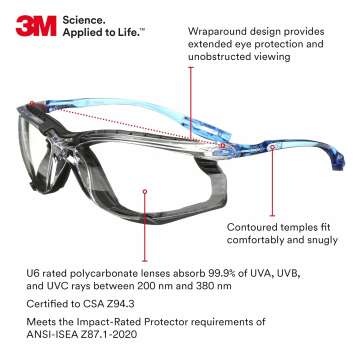 3M Virtua CCS Safety Glasses with Foam Gasket