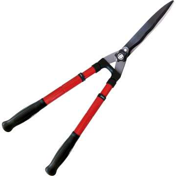 TABOR TOOLS B212A Telescopic Hedge Shears with Wavy Blade and Extendable Steel Handles. Extendable Manual Hedge Clippers for Trimming Borders, Boxwood, and Tall Bushes.