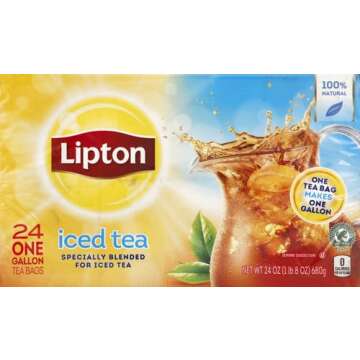 Lipton Unsweetend Iced Tea Bags, Gallon-Sized, 24 Total Tea Bags