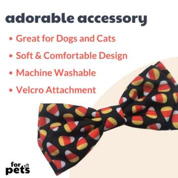 Huxley & Kent Bow Tie for Pets | Candy Corn (Extra-Large) | Halloween Bow Tie Collar Attachment | Fun Bow Ties for Dogs & Cats | Cute, Comfortable, and Durable | H&K Bow Tie