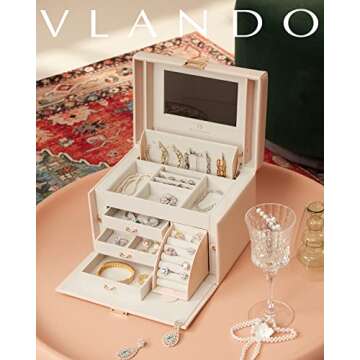 Stylish Vlando Jewelry Box Organizer for Women