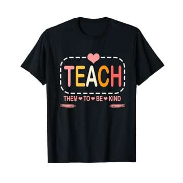 Teach Them To Be Kind Retro Back To School Teacher Life T-Shirt