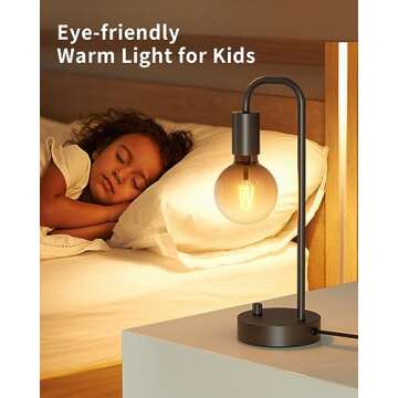 Dimmable Industrial Table Lamp for Bedroom