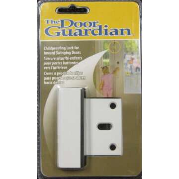 Cardinal Gates Door Guardian - Door Lock Security & Door Reinforcement for Inward Swinging Doors - Child Safety Locks for Doors - White