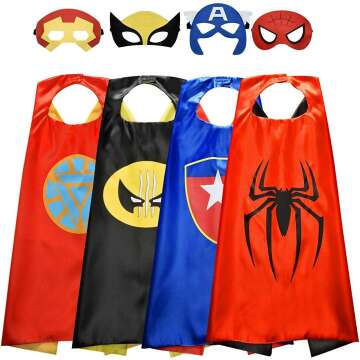 Roko Toys Superhero Capes for Boys 3-10 | Dress Up Costumes & Party Supplies