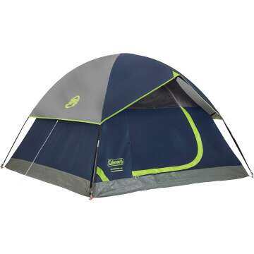 Coleman Sundome Camping Tent, 2/3/4/6 Person Dome Tent with Snag-Free Poles for Easy Setup in Under 10 Mins, Included Rainfly Blocks Wind & Rain, Tent for Camping, Festivals, Backyard, Sleepovers