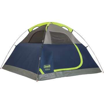 Coleman Sundome Camping Tent, 2/3/4/6 Person Dome Tent with Snag-Free Poles for Easy Setup in Under 10 Mins, Included Rainfly Blocks Wind & Rain, Tent for Camping, Festivals, Backyard, Sleepovers