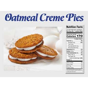 Little Debbie Oatmeal Crème Pies, 12 Individually Wrapped Sandwich Cookies, 16.2 OZ Box