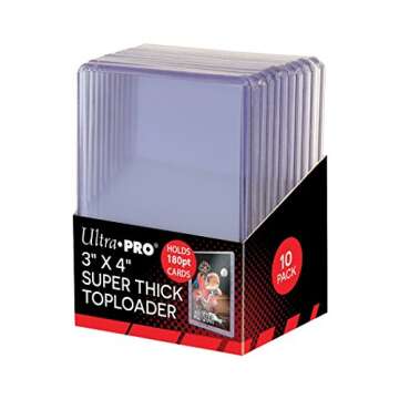 Ultra Pro 2 180pt Top Loader Packs - 10 Toploaders Per Pack (20 Total) - Thick Baseball, Basketball, Hockey, Football Cards (Ie Memorabilia)