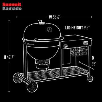 Weber Summit Kamado S6 Charcoal Grilling Center, Versatile Black BBQ