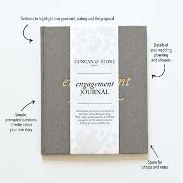 Engagement Journal for Couples (Ivory, 69 Pages) - Wedding Planning Book and Organizer - Wedding Memory Book & Album - Engagement Gift for Couples