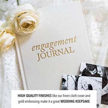 Engagement Journal for Couples (Ivory, 69 Pages) - Wedding Planning Book and Organizer - Wedding Memory Book & Album - Engagement Gift for Couples