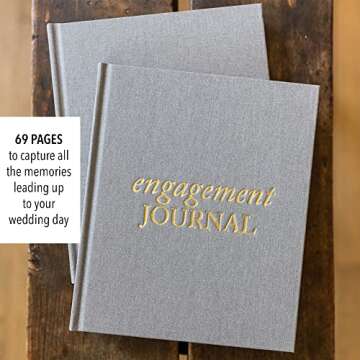 Engagement Journal for Couples (Ivory, 69 Pages) - Wedding Planning Book and Organizer - Wedding Memory Book & Album - Engagement Gift for Couples