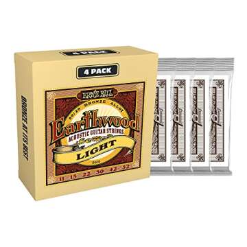 Ernie Ball 80/20 Bronze Acoustic Guitar Strings 4-Pack