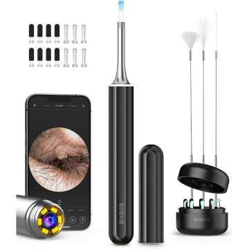 Ear Wax Removal, Bebird Ear Cleaning Tool, Ear Cleaner Earwax Removal Kit Ear Cleaner Camera with 1080p Otoscope with Light, Ear Cleaning Kit with 9 Ear Pick, Ear Camera Compatible for iPhone,Android