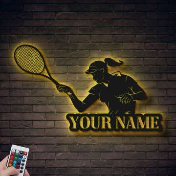 Tennis Girl Metal Wall Art