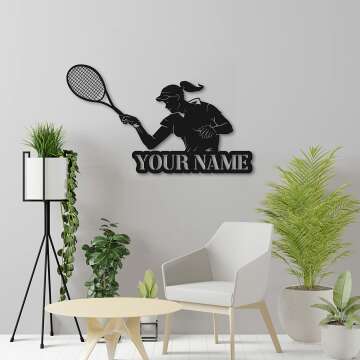 Tennis Girl Metal Wall Art