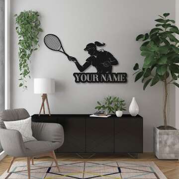 Tennis Girl Metal Wall Art