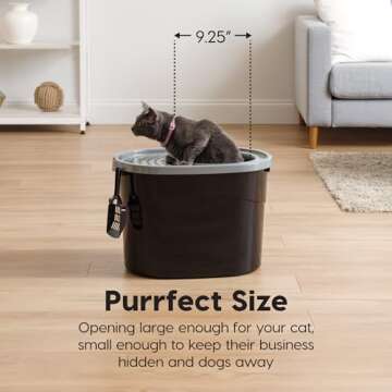 Large Cat Litter Box with Litter Catching Lid