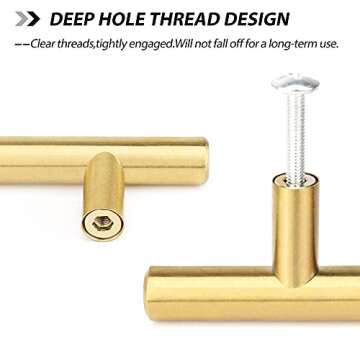 goldenwarm 15 Pack Gold Cabinet Pulls Gold Kitchen Cabinet Handles Drawer Handles 76mm Furniture Door Hardware - LS201GD76 Brushed Brass Dresser Handles Modern Closet Door Pulls 3in Hole Centers