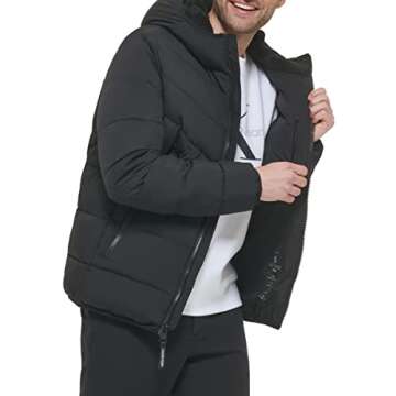 Calvin Klein Men's Puffer Jacket with Sherpa Hood