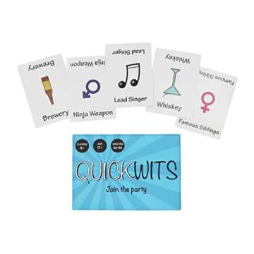 Quickwits - Fun Party Card Game for 3+ Players - Social Tabletop Game - Group Game Nights - Great for Office & House Parties - Play with Relatives & Friends - Hilarious