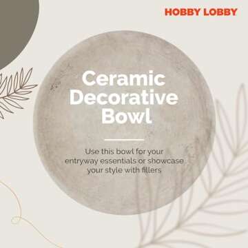 Hobby Lobby Distressed Light Gray Ceramic Decorative Bowl