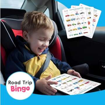 WELL BALANCED Car Bingo - Road Trip Essentials: Car Activities and Games for Kids Ages 4-8