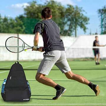 ACOSEN Tennis Bag Tennis Backpack - Large Tennis Bags for Women and Men to Hold Tennis Racket,Pickleball Paddles, Badminton Racquet, Squash Racquet,Balls and Other Accessories (Black)