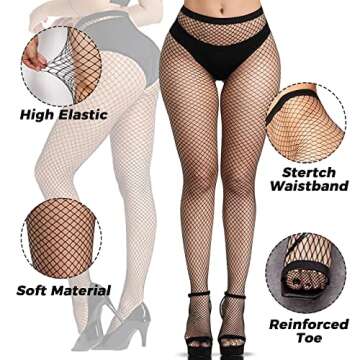 Plus Size Black Fishnet Stockings for Women