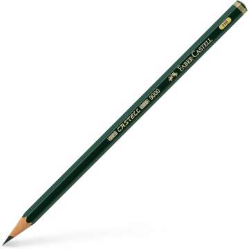 Faber-Castell CASTELL 9000 HB Wooden Pencils - Triangular Black Design