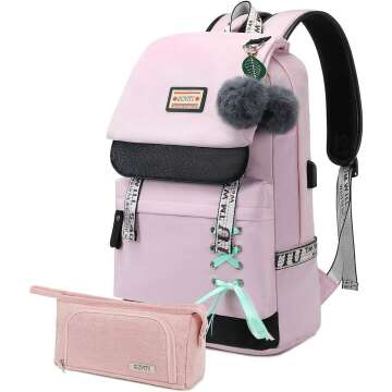 Girls Schoolbag & Pencil Case Set