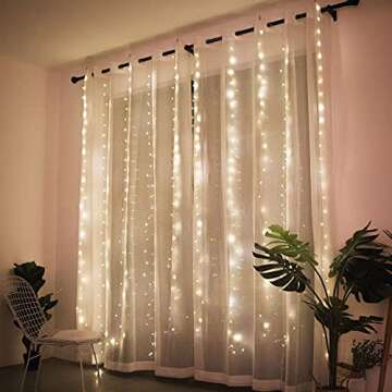 Star Solar Lights Outdoor 123LED Solar Powered Curtain Lights for Backyard Garden Patio Home Christmas Holiday Decoration